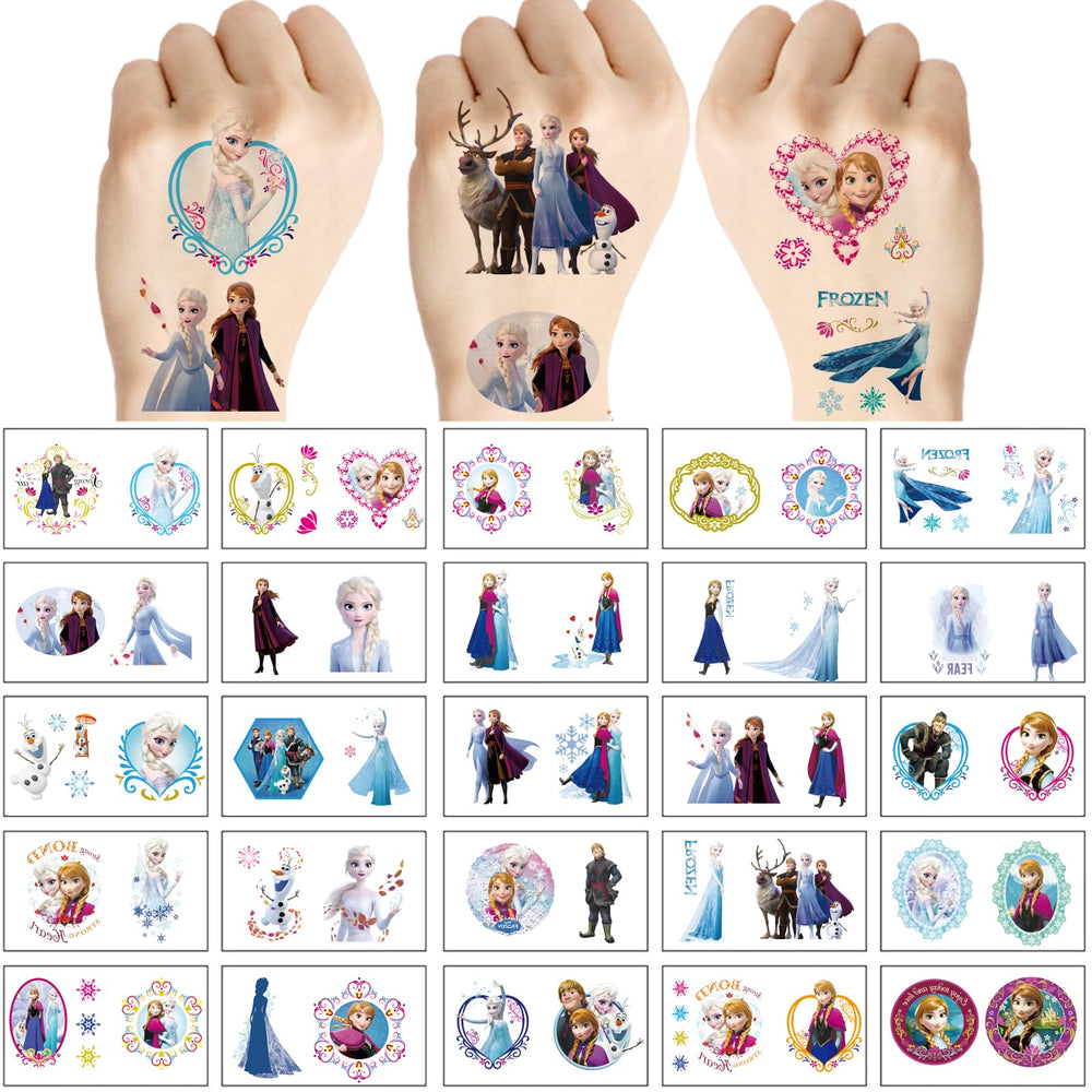 Aplicación fácil de tatuajes WYKDAG Frozen durante la celebración.
