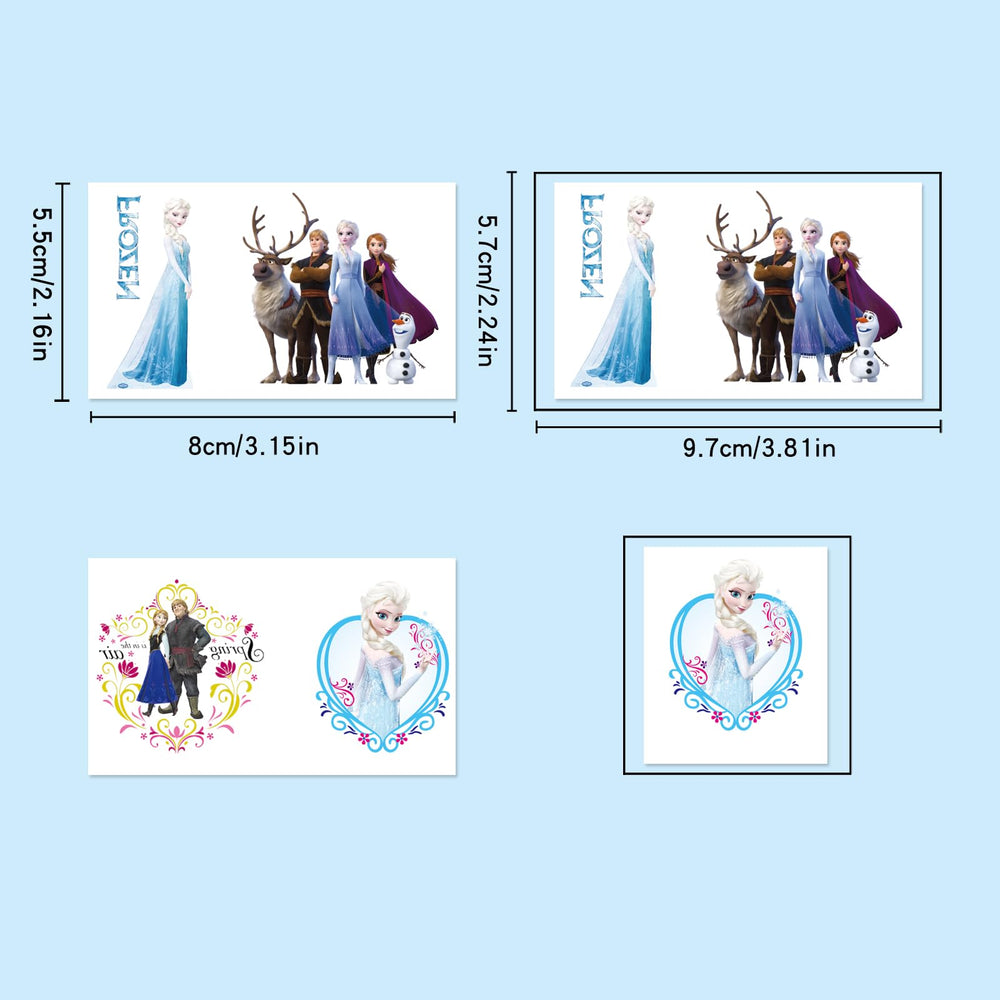 Caja de 100 hojas de tatuajes WYKDAG Frozen para fiestas y regalos.
