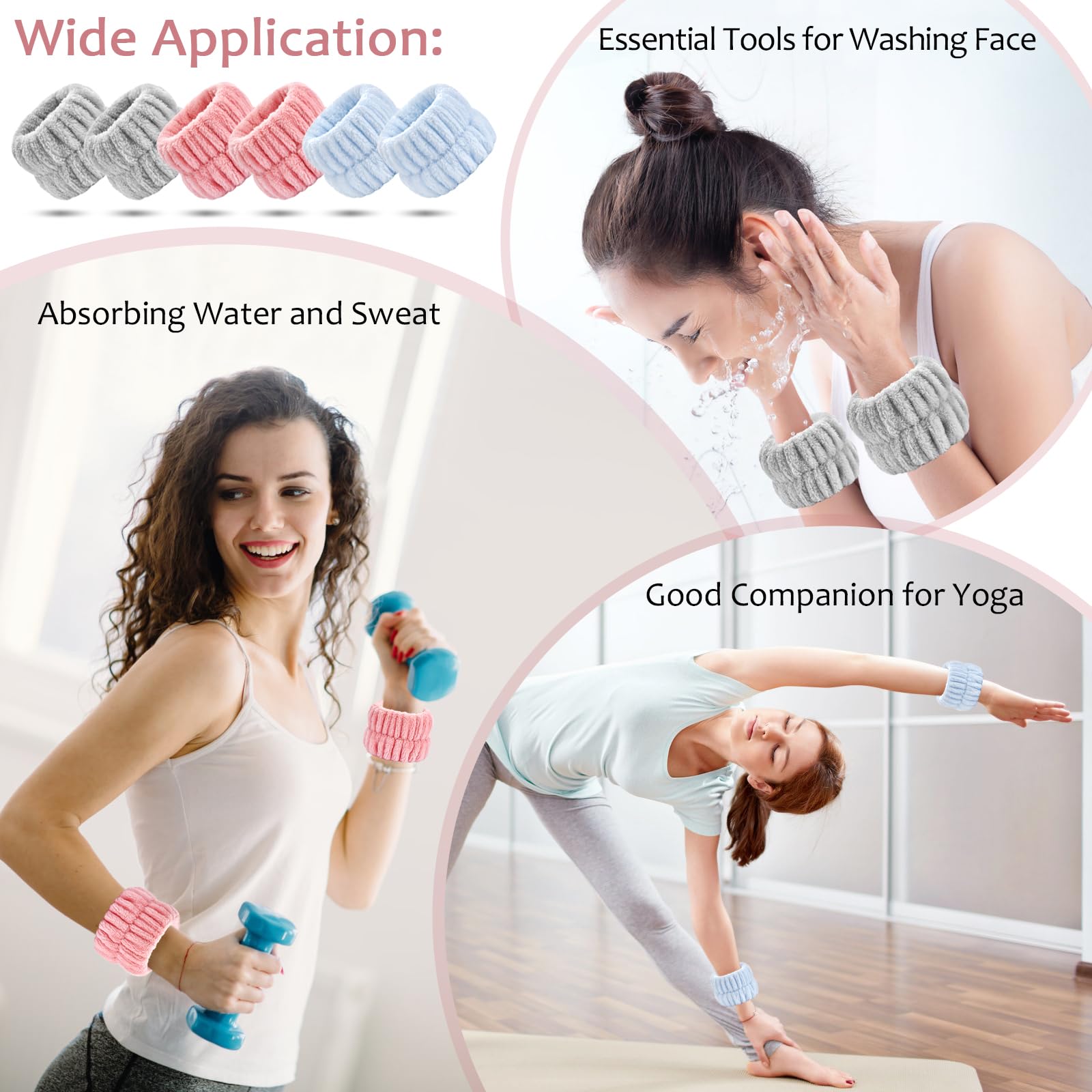 Wykodra pulseras coloridas para lavado de cara regalo práctico