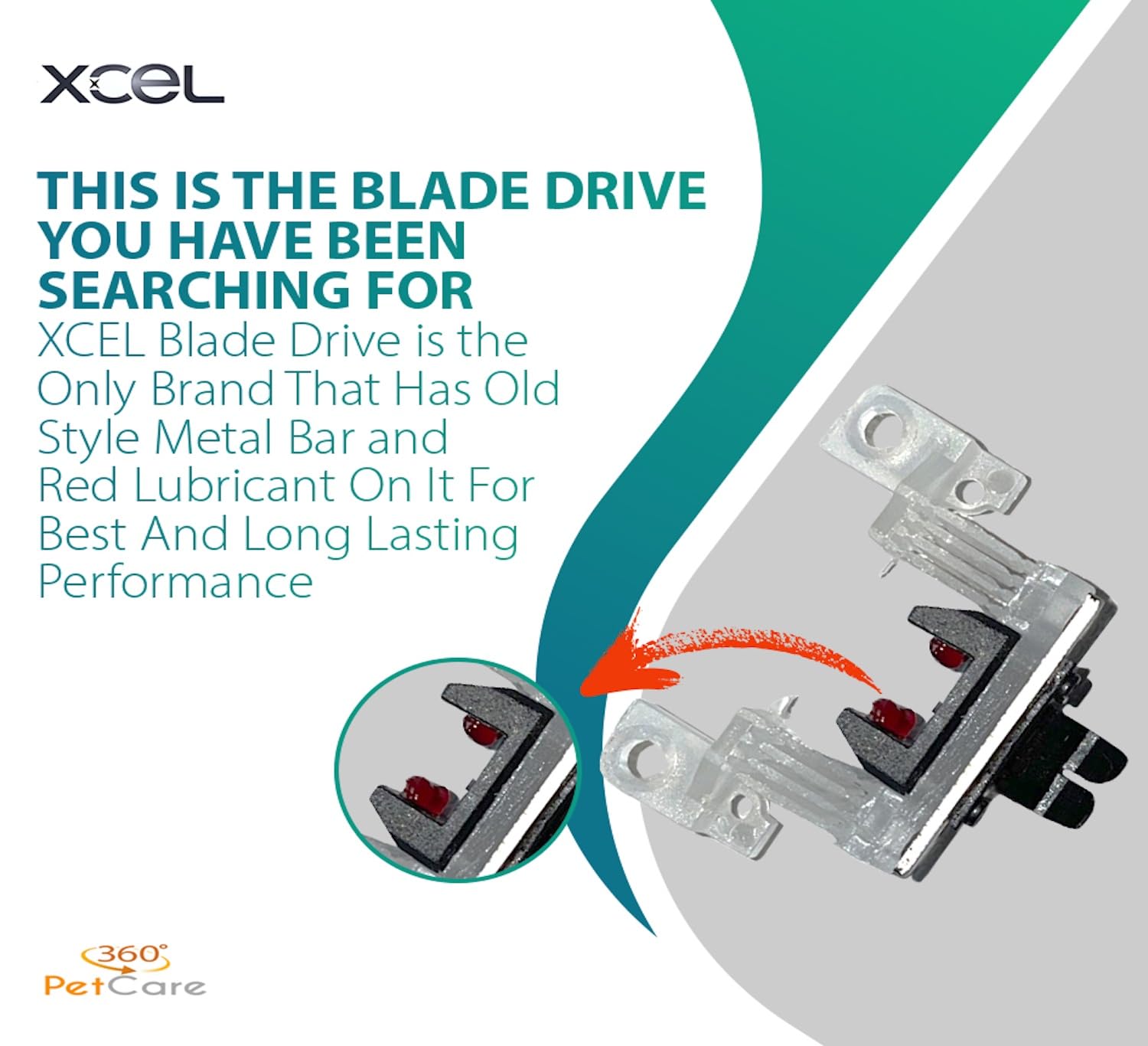 XCEL guía de hoja con barra metálica y lubricante central para mayor durabilidad.