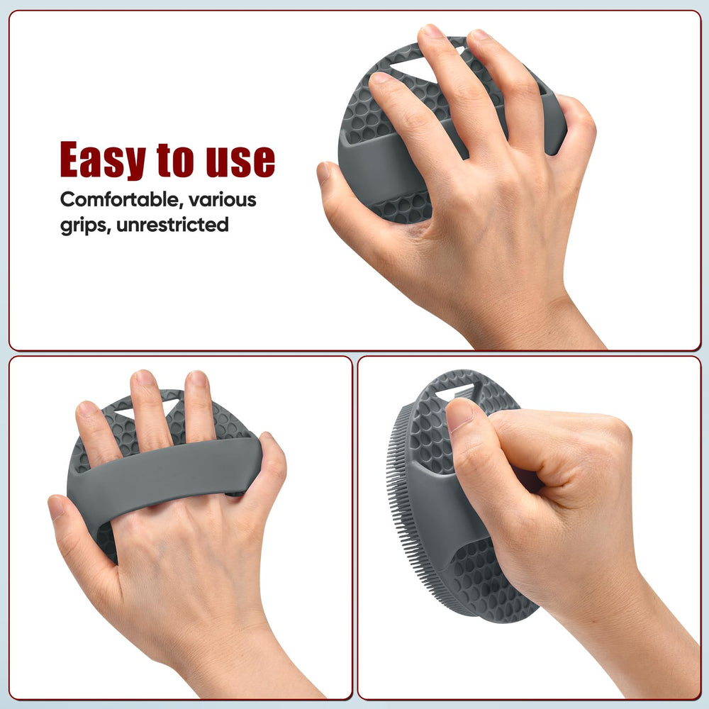 XCRUCC cepillo de ducha de silicona ergonómico para limpieza eficiente.