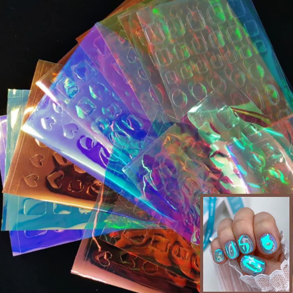 XEAOHESY Aurora: corazones de foil para uñas con estilo romántico