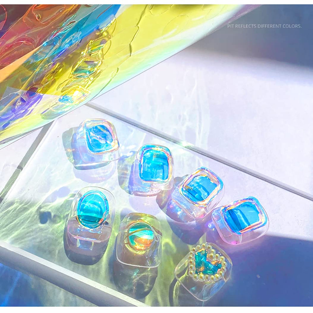 XEAOHESY Aurora: pegatinas ovaladas para uñas con variedad de colores
