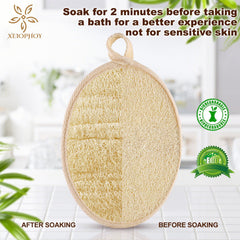 Xeiophoy esponja loofah natural para baño y cuidado diario