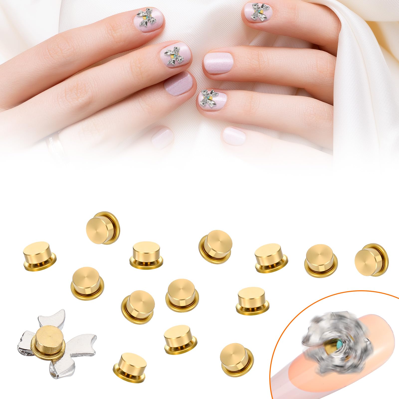 Xelsluthe accesorios para uñas con giro, facilidad de aplicación.