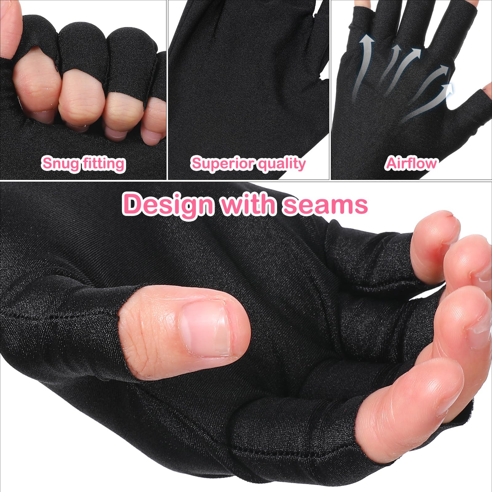 Xelsluthe guantes UV transpirables, comodidad durante sesiones largas