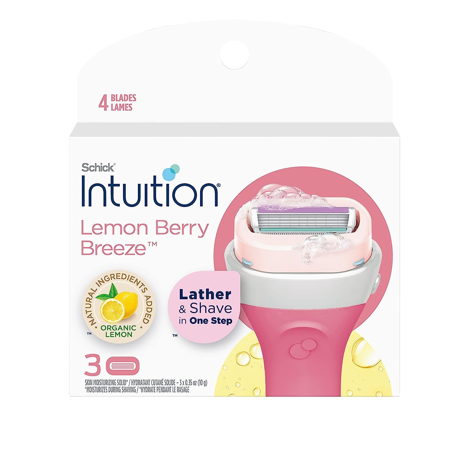 Mango ergonómico XFQUIJ Schick Intuition Limón para un agarre estable