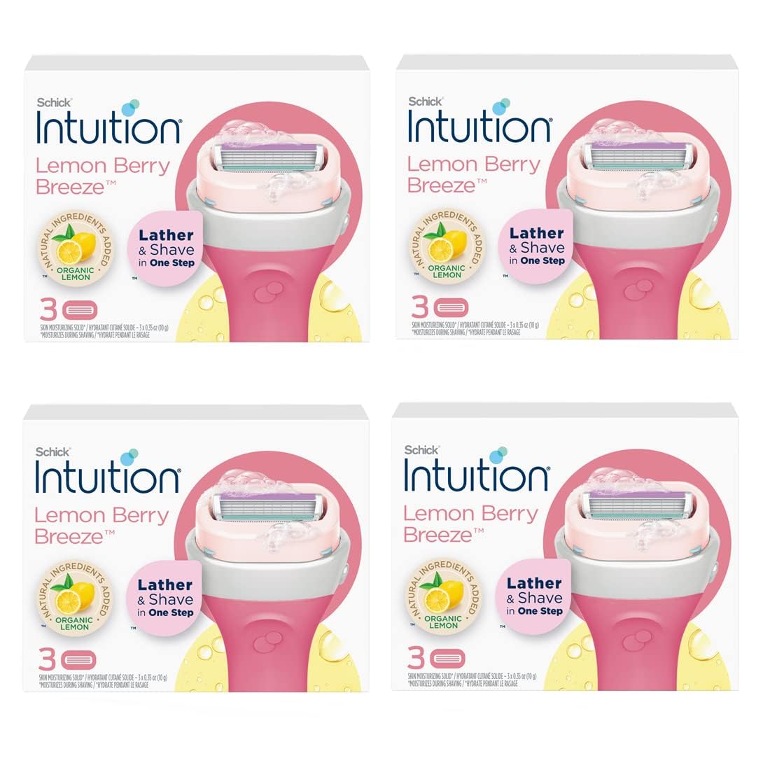 Recargas XFQUIJ Schick Intuition Limón, 12 unidades, lista para usar