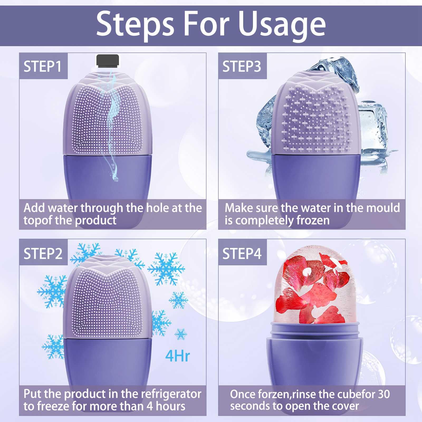XHJRI moldea cubos de hielo para tratamientos caseros de belleza y reducción de inflamación