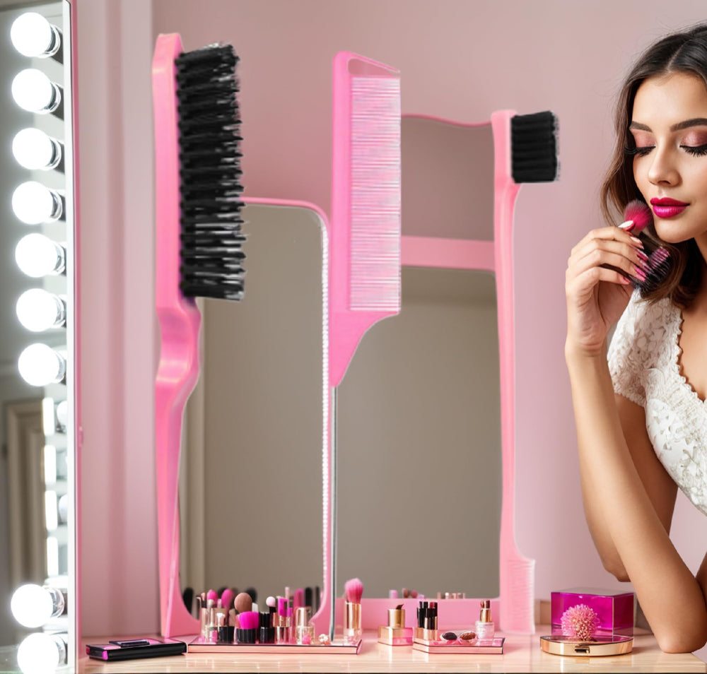 Xiangwenlan accesorios para cabello rosa: set versátil para peinar en casa