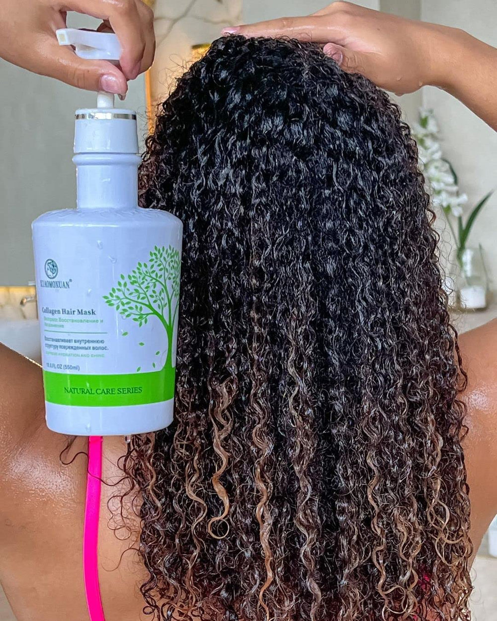 Xiaomoxuan control del frizz para cabello rizado y liso, brillo duradero.