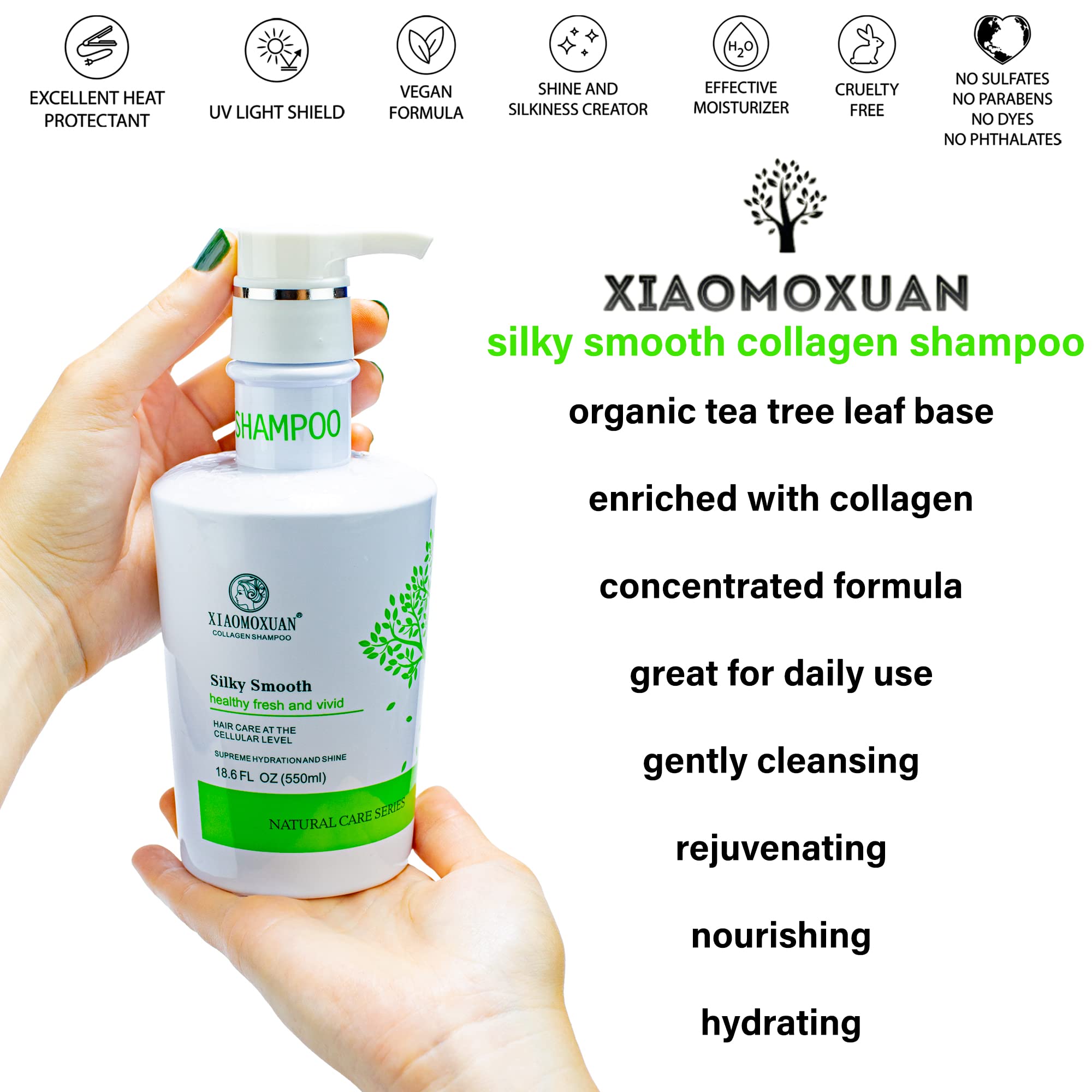 Xiaomoxuan Champú con colágeno para fortalecer el cabello