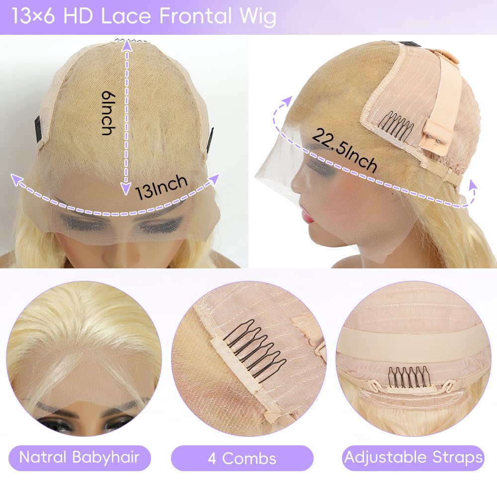 XIAPAY peluca 613 rubia para ocasiones especiales, look elegante