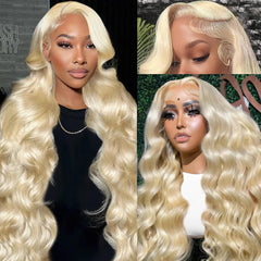 XIAPAY peluca de encaje frontal 613 rubia con look natural para diario