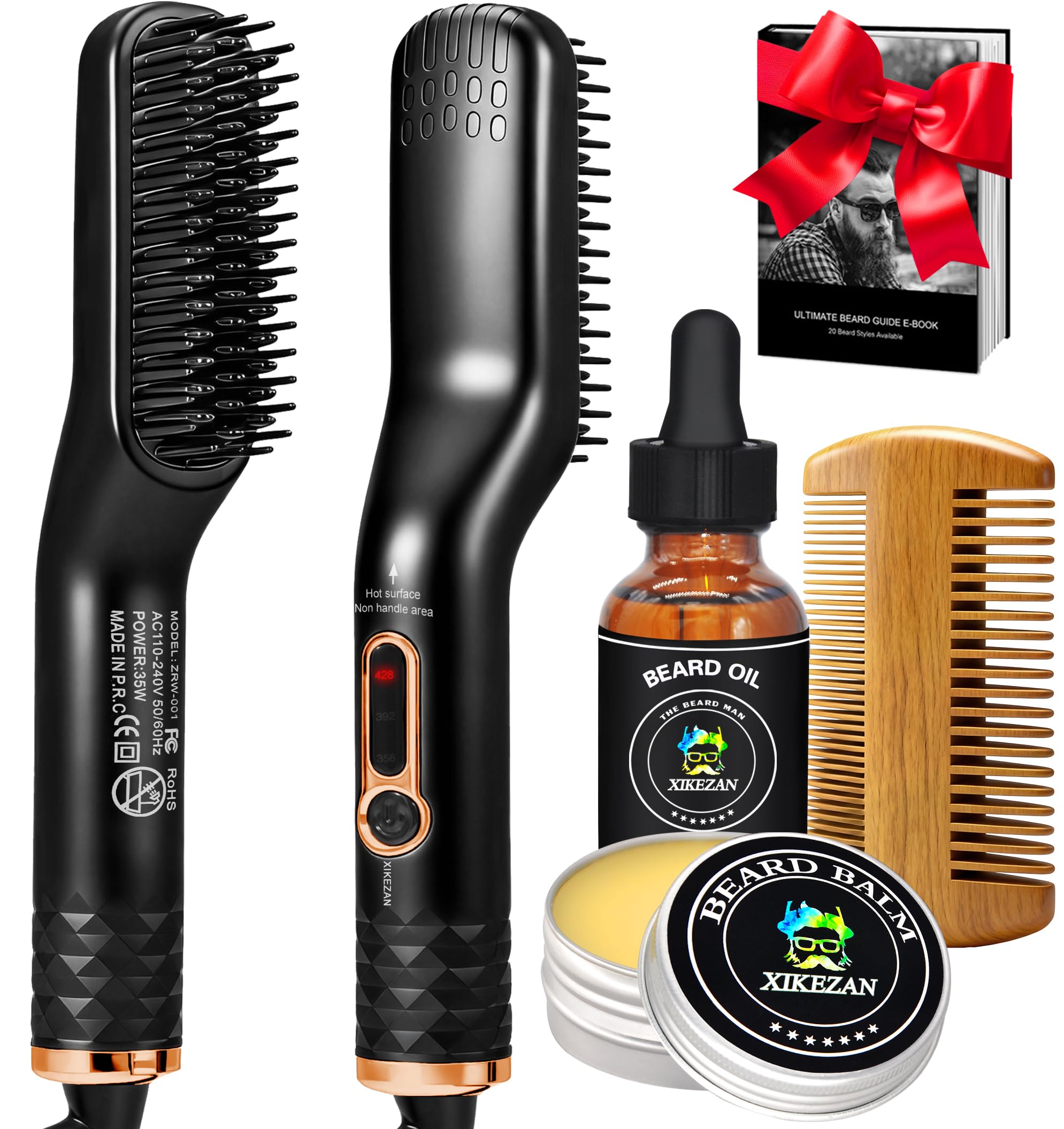 XIKEZAN brosse barbe coiffante kit pour un coiffage rapide et durable