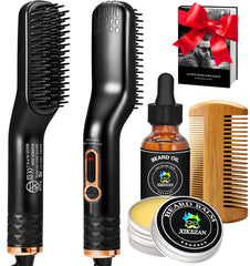 XIKEZAN brosse barbe coiffante kit pour un coiffage rapide et durable