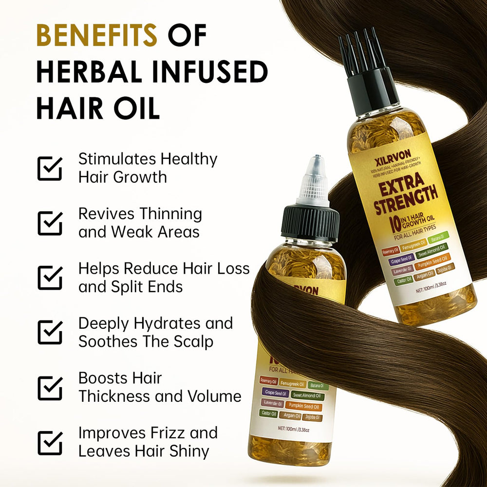 XILRVON Aceite nutritivo para cabello, mezcla de 10 aceites para nutrición profunda.