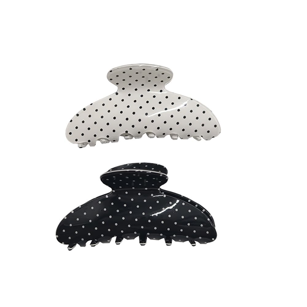 Pinza garra grande XINHAOLIN con ola negra, ideal para cabello grueso.