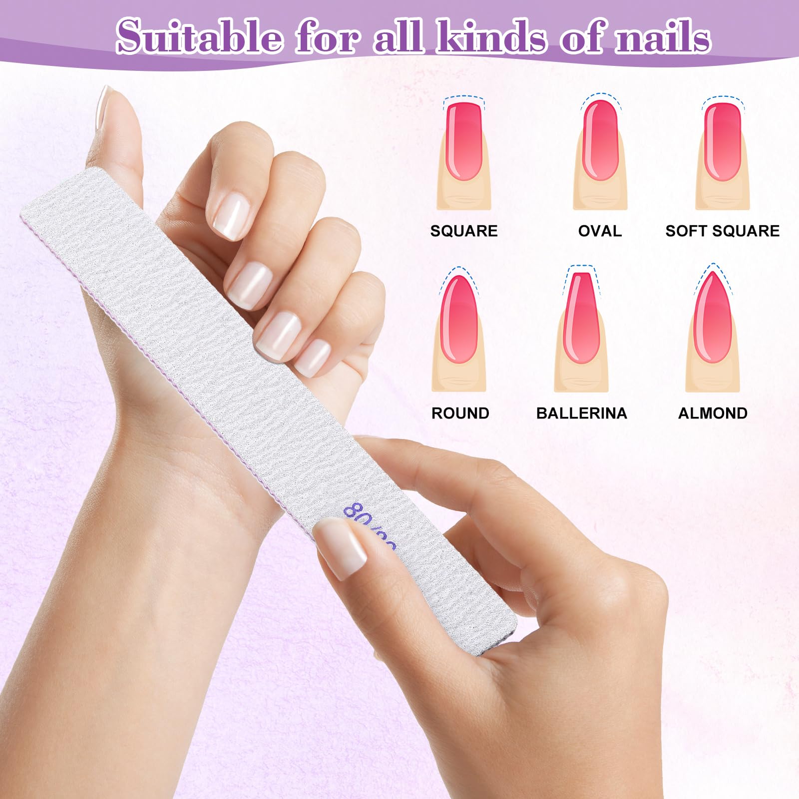Lima Xinnun doble cara 80/80 para dar forma a uñas falsas.