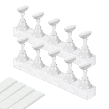 Soporte XIRON para uñas pegables, ideal para practicar en casa.