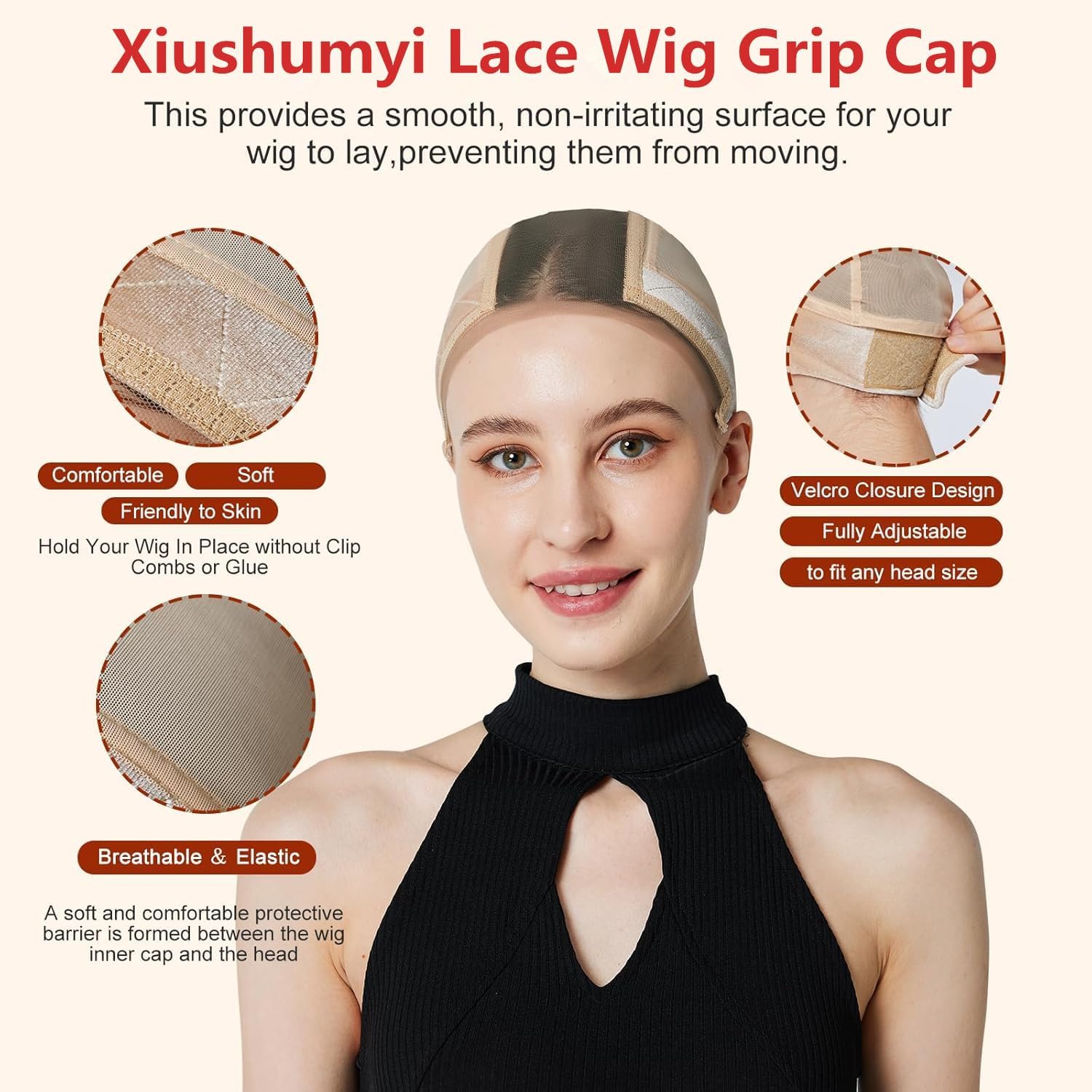 Xiushumyi gorra de encaje para pelucas, área translúcida para transición invisible