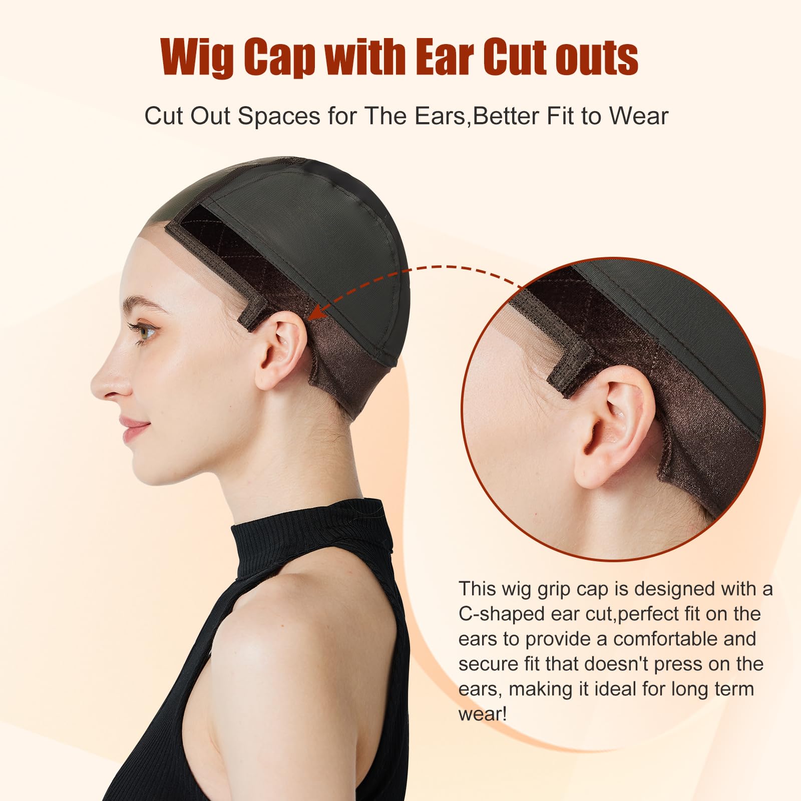 Gorro de encaje con línea del cabello transparente Xiushumyi, transición suave entre piel y peluca.