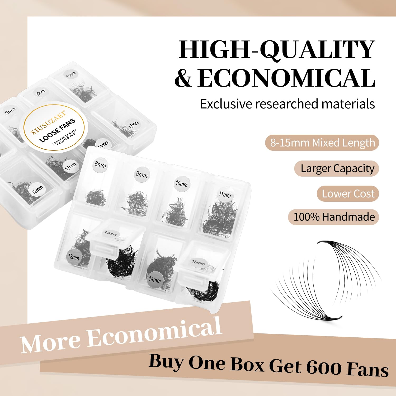 XIUSUZAKI loose fans 8–15mm for versatile styling.