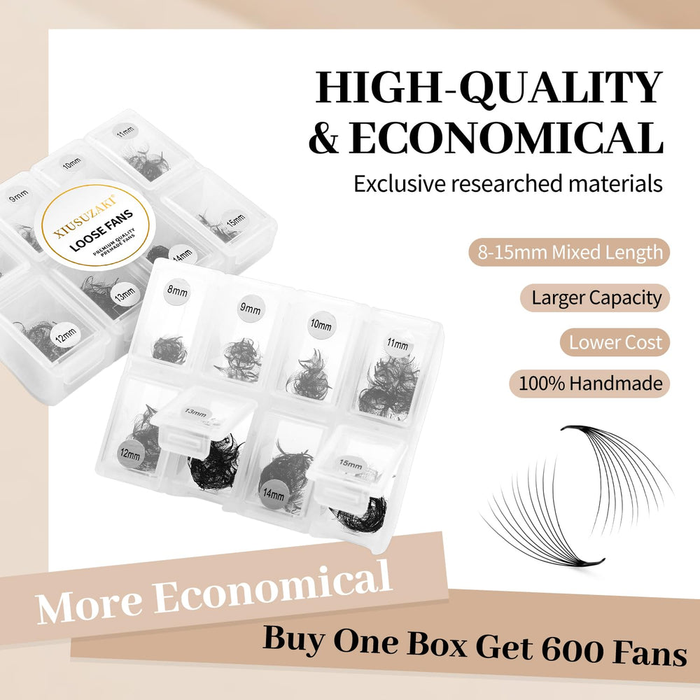 XIUSUZAKI loose fans 8–15mm for versatile styling.
