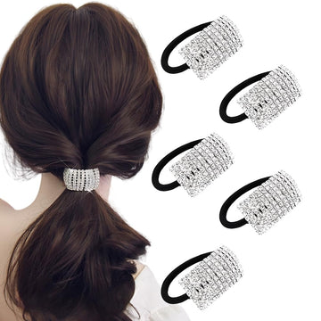 Las Xiwstar bandas pelo cristal 5 piezas, brillo elegante para uso diario.