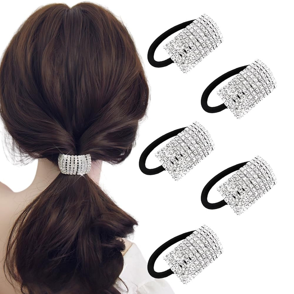 Las Xiwstar bandas pelo cristal 5 piezas, brillo elegante para uso diario.