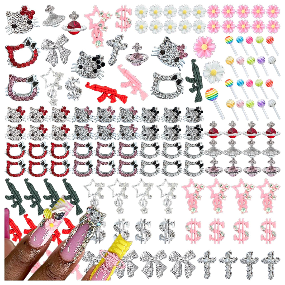 XIYONALI charm de gato para uñas, añade estilo único.
