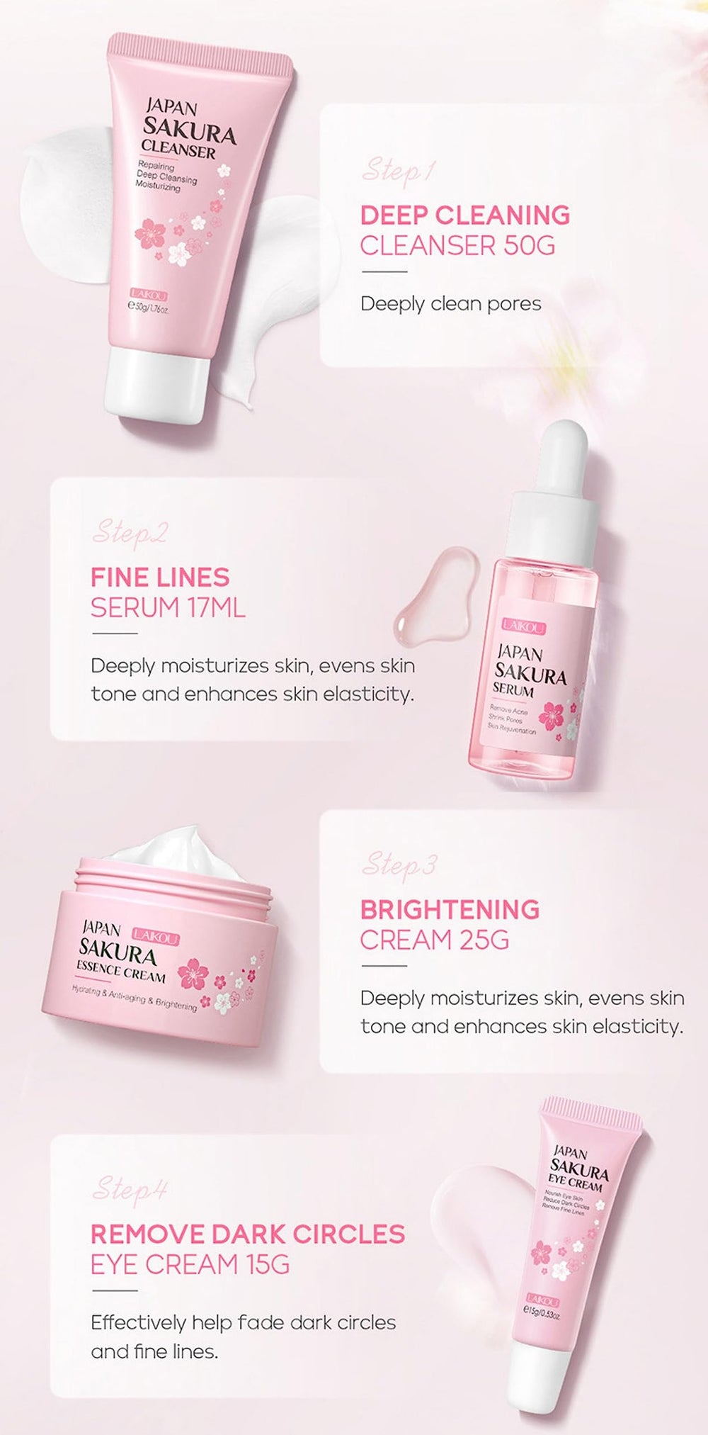 XJBD Travel Skincare Kit Sakura: caja regalo lista para sorprender