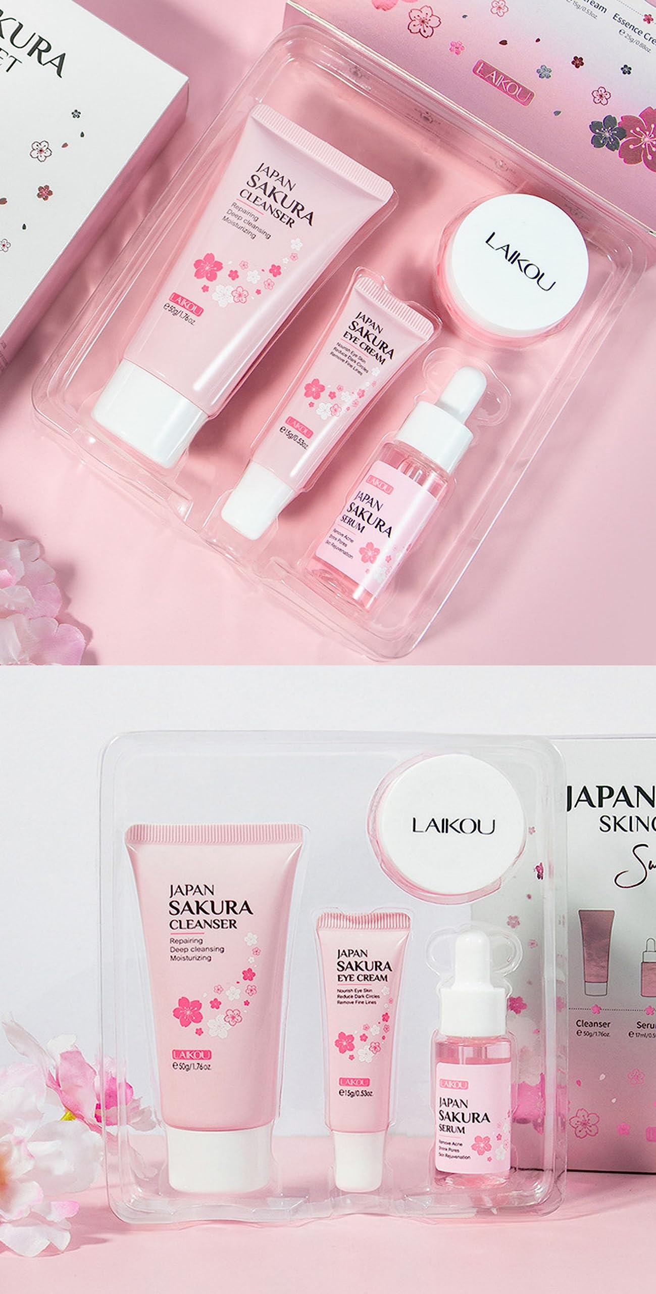 XJBD Travel Skincare Kit Sakura: empaque compacto y duradero para rutina diaria