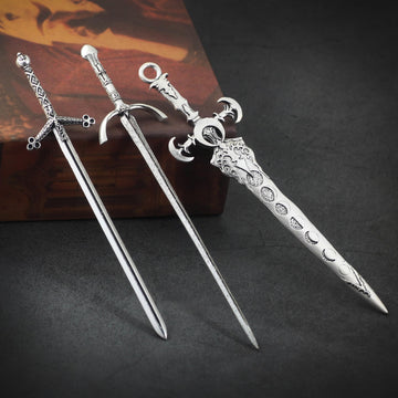 XJYHDY juego de tres horquillas en espadas, regalo único para amantes de la moda gótica.