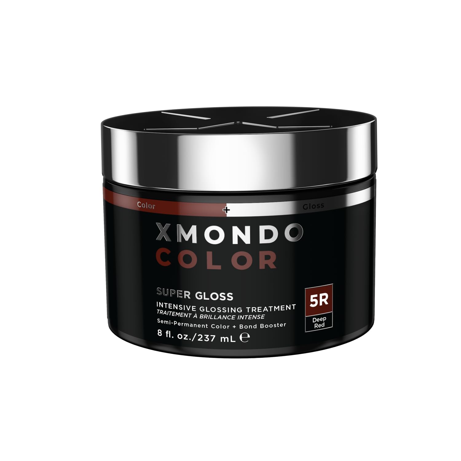 XMONDO Color 5R rojo profundo en botella para tono intenso y duradero.