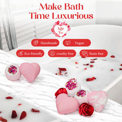 XmtJXn bombas de baño San Valentín con rosas y jazmín aromatizan suavemente