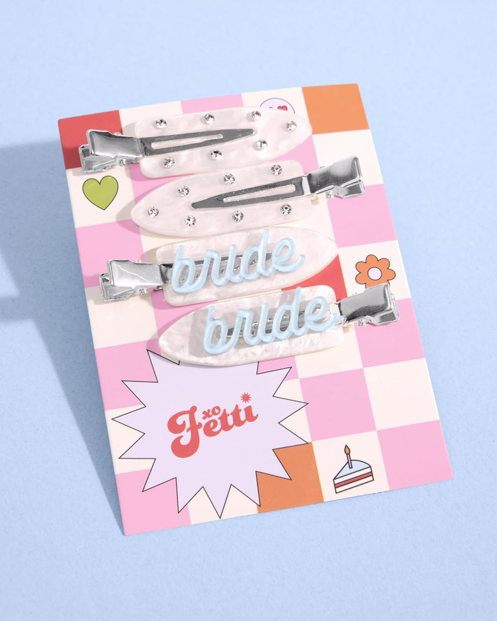 Brillos en dos clips para boda XO Fetti.
