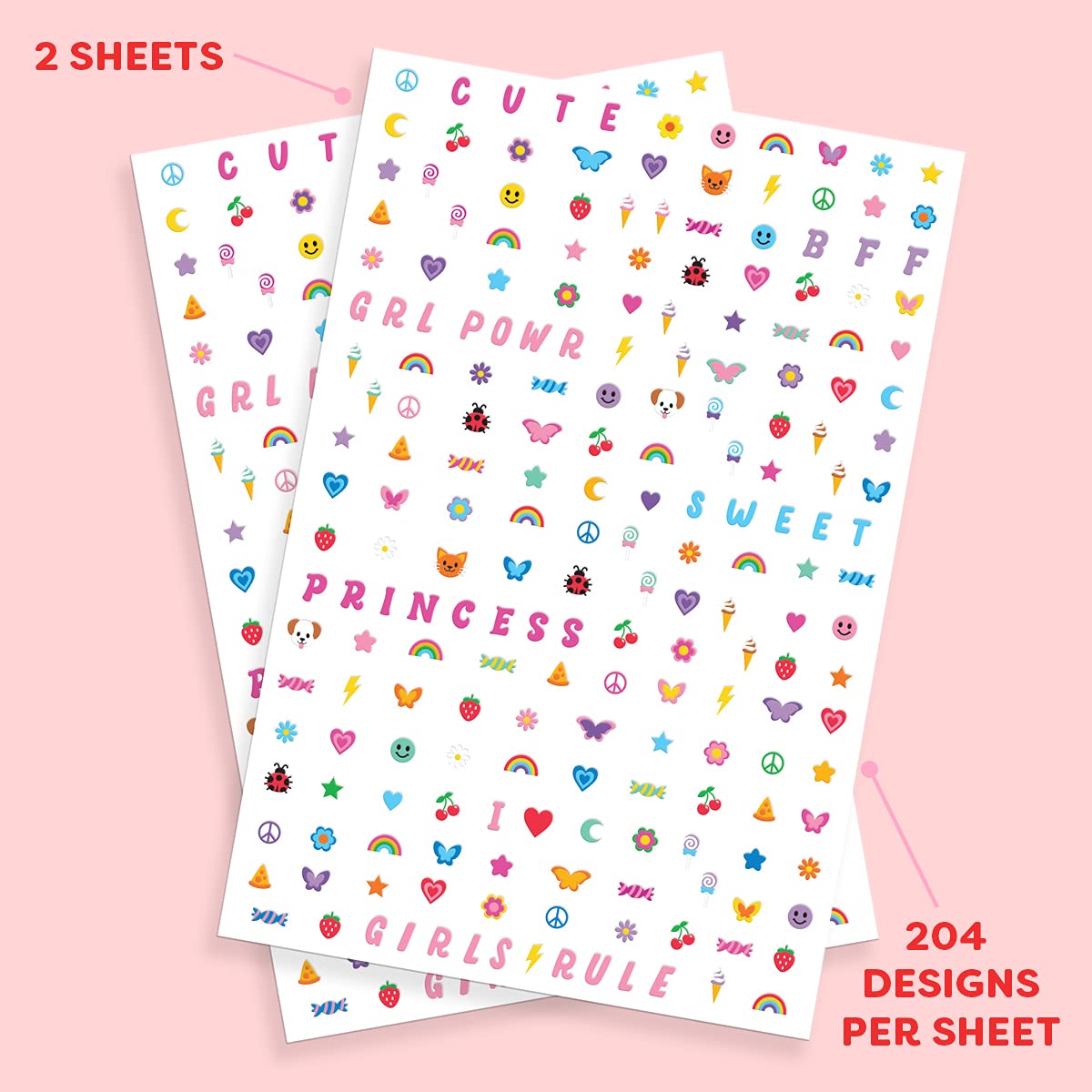 Diseños dibujados a mano de xo, Fetti para uñas, ideales para fiestas.