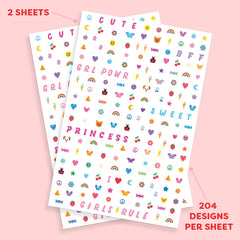 Diseños dibujados a mano de xo, Fetti para uñas, ideales para fiestas.