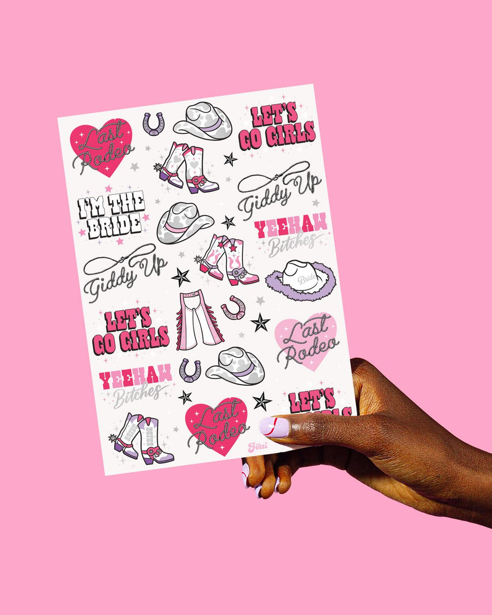 Aplicación fácil de tatuajes xo Fetti con instrucciones incluidas