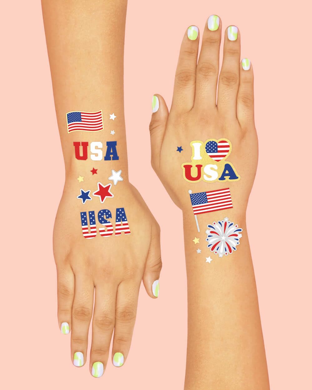 Tatuajes xo Fetti con instrucciones simples para aplicar fácilmente.