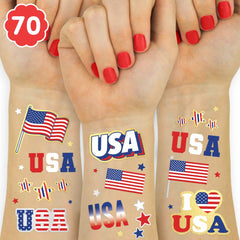 Tatuajes xo Fetti con fuegos artificiales para fiestas patrióticas, duraderos.
