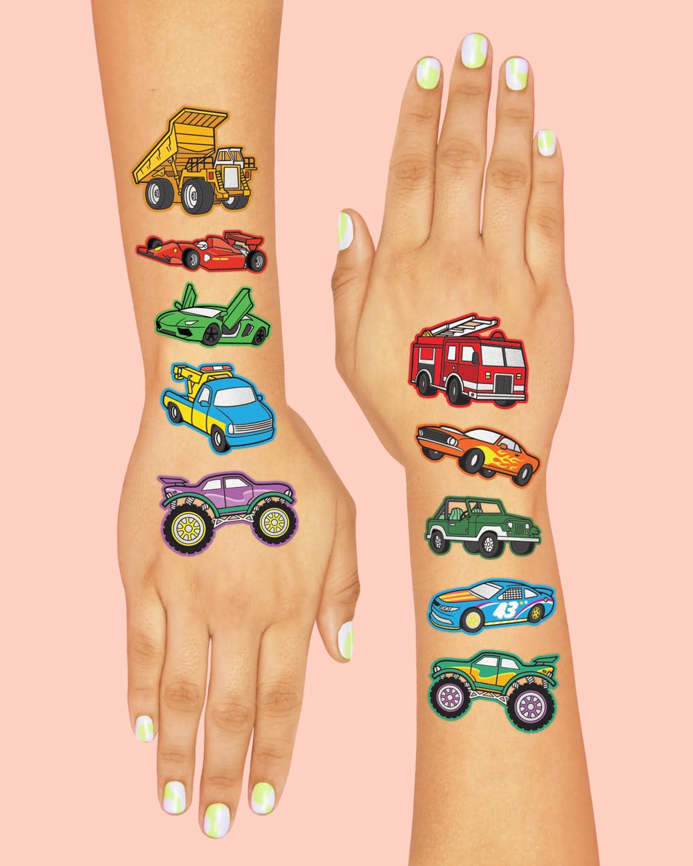 Tatuajes xo Fetti con diseños metalizados para decoración temática de fiestas.