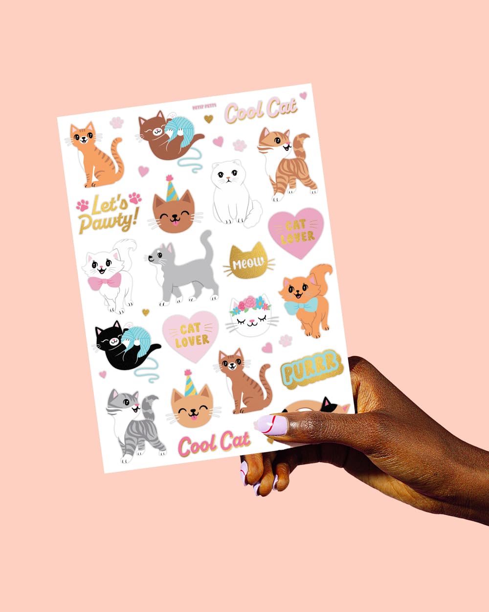 Tatuajes felinos de xo-fetti para bolsitas sorpresa.