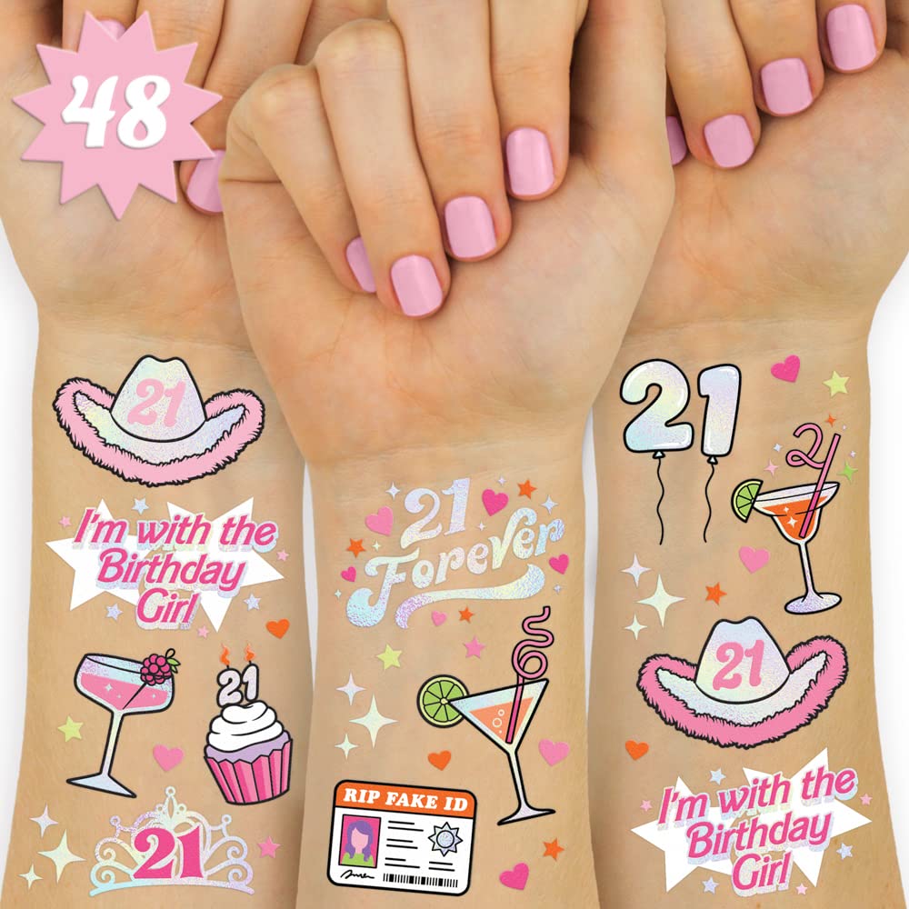 Tatuajes temporales xo Fetti con destellos metálicos para la fiesta.