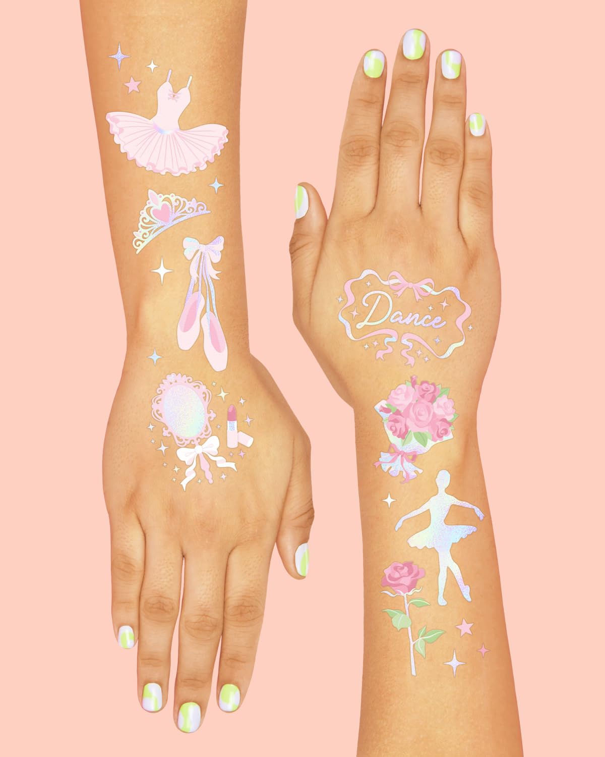 Tatuajes de xo, Fetti con chispas iridiscente para brillo duradero