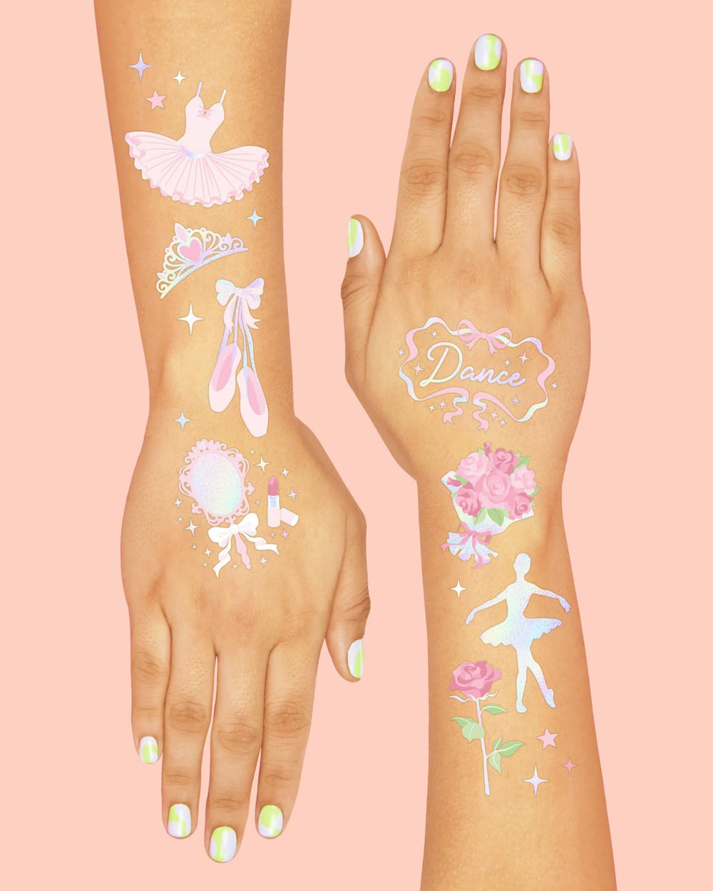 Tatuajes de xo, Fetti con chispas iridiscente para brillo duradero