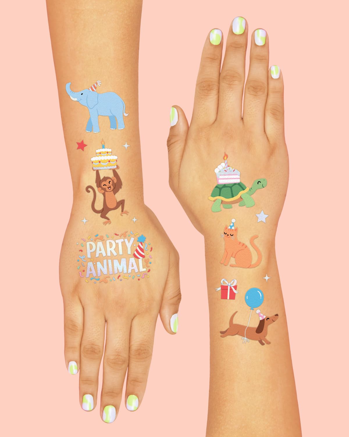 Tatuajes jirafas xo-fetti para decorar la mesa de dulces