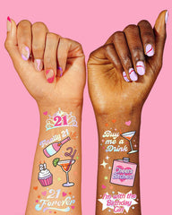 Tatuajes temporales xo Fetti para fiestas, aplicación fácil.