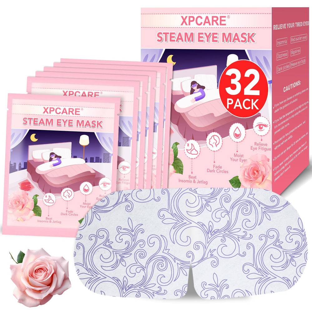 XPCARE mascarilla de ojos con vapor rosa para uso diario, alivio suave de la fatiga visual.